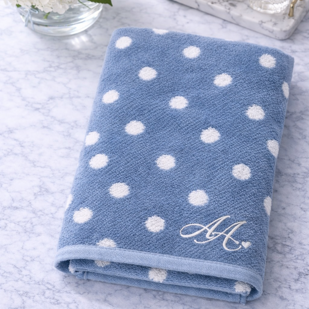Spotty Towel Blue