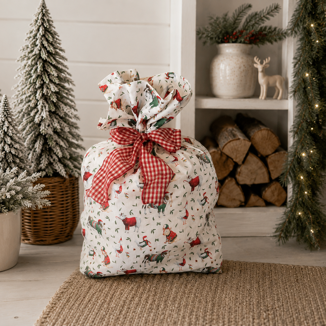 Farmyard Christmas Santa Sack