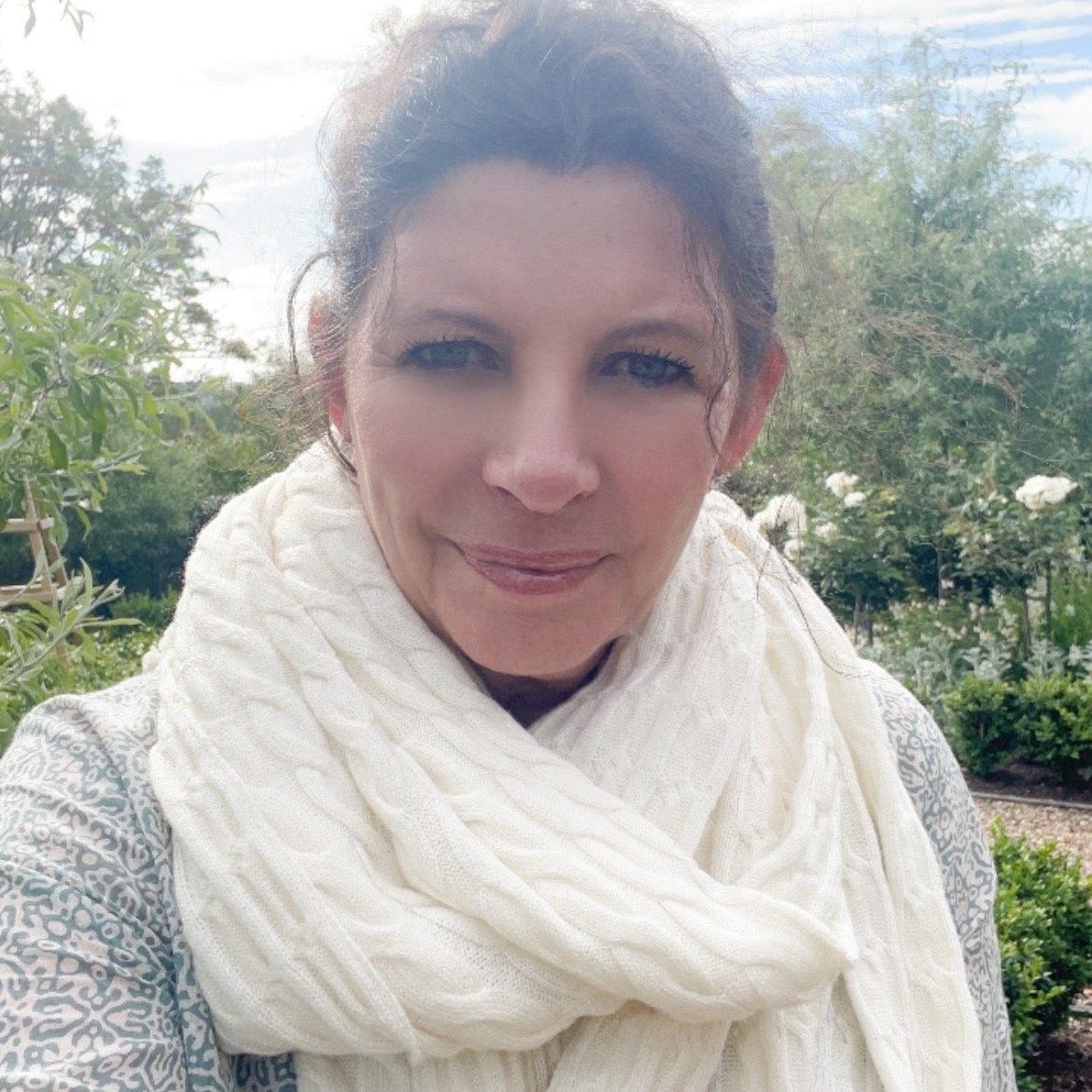 Cashmere Cable Scarf Soft Cream