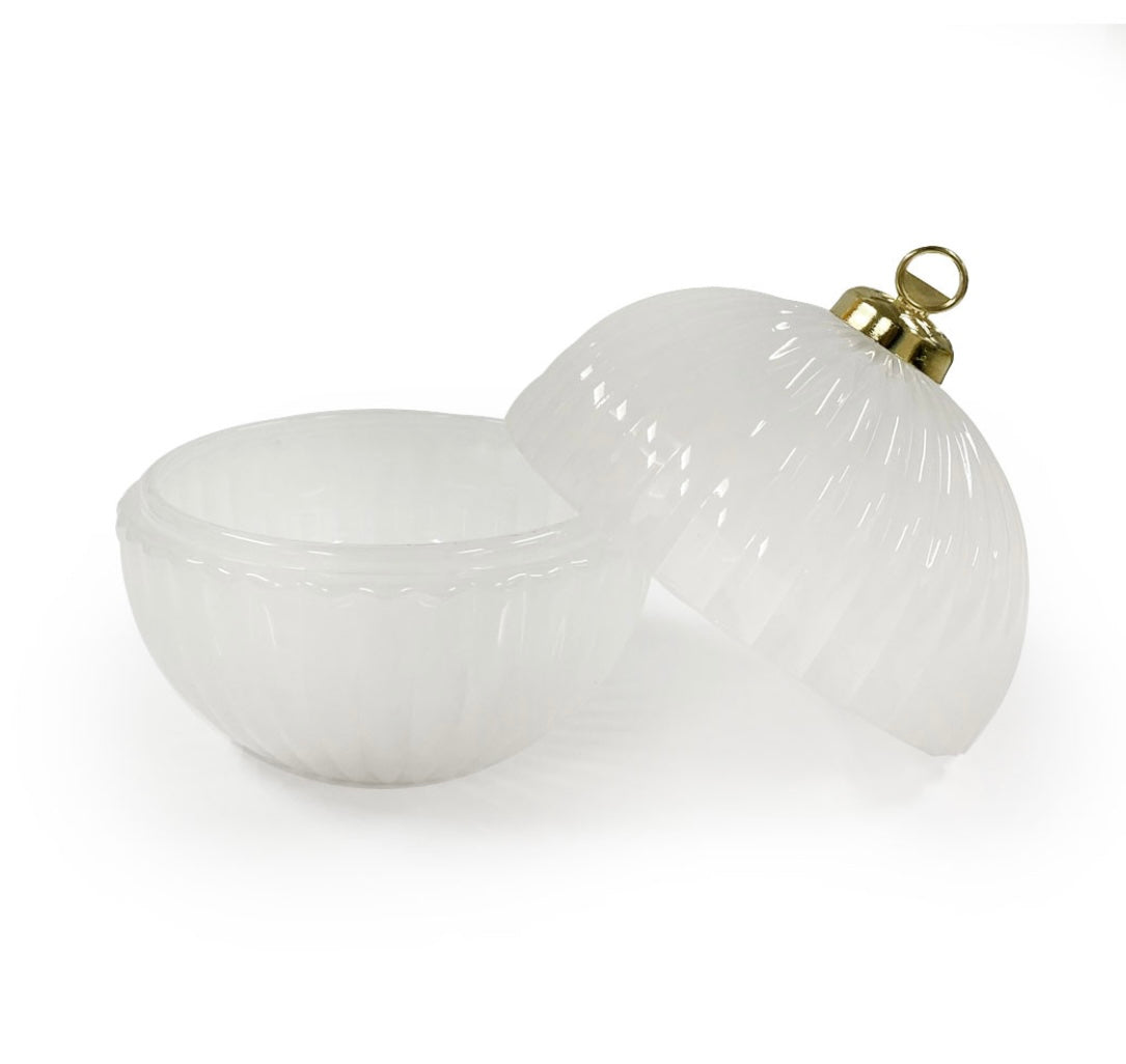 Christmas Bauble Candles Pearl White