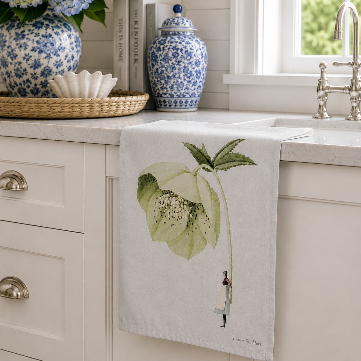 In Bloom Hellebore Tea Towel