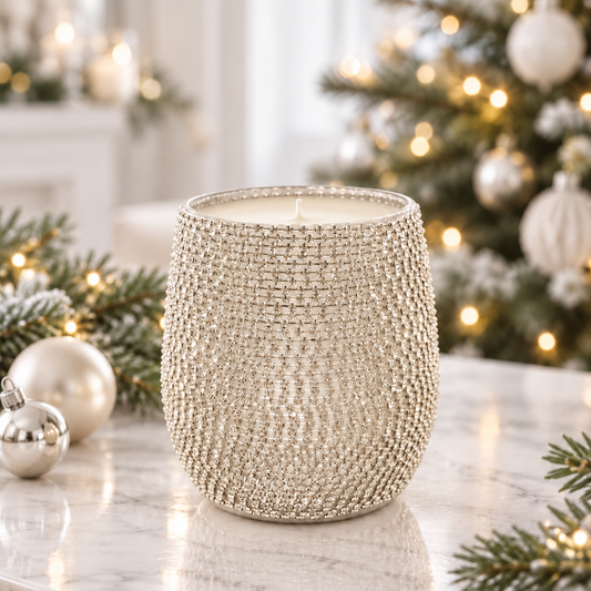 Silver Sparkle Candle