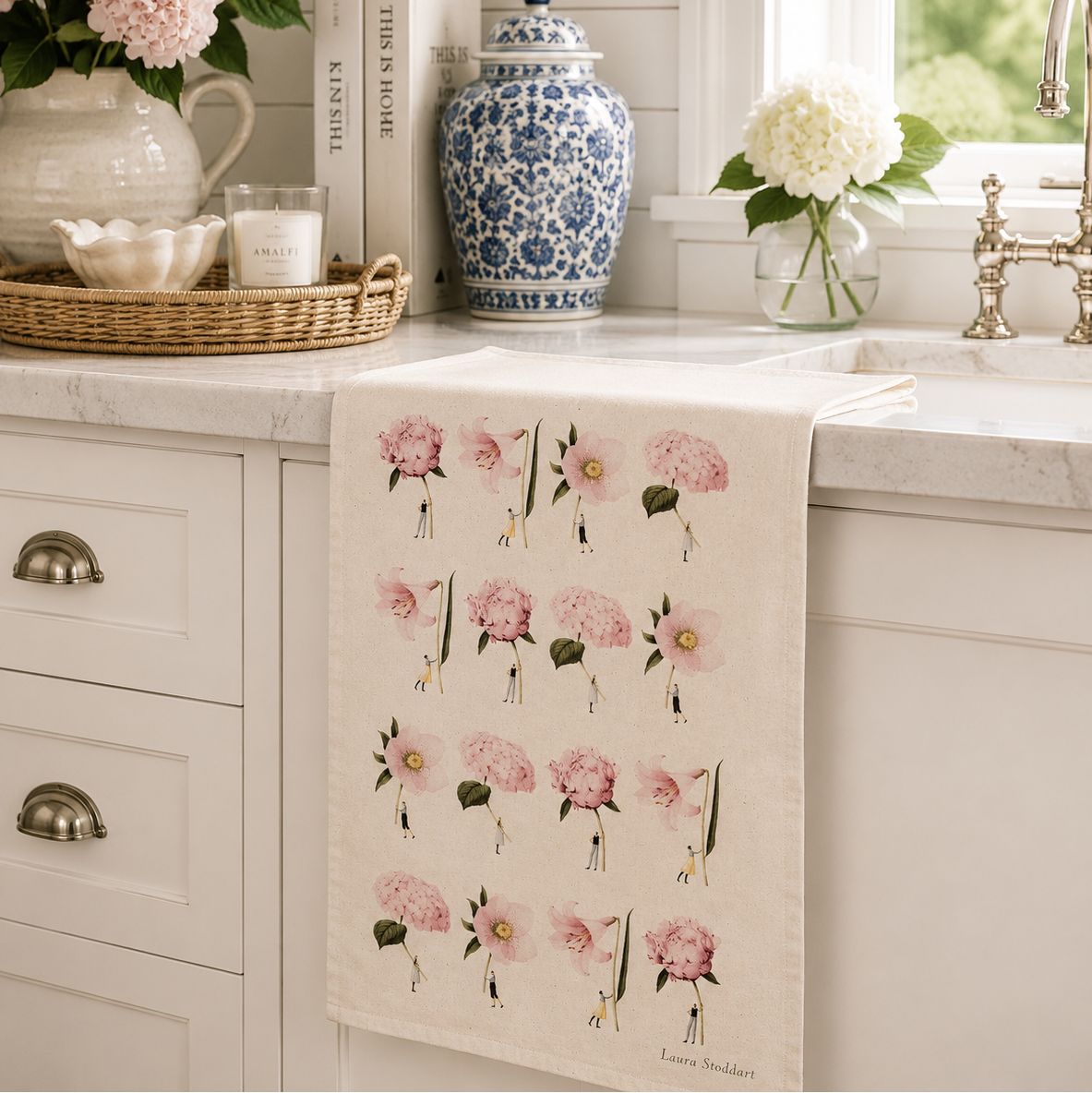 In Bloom Pink Tea Towel