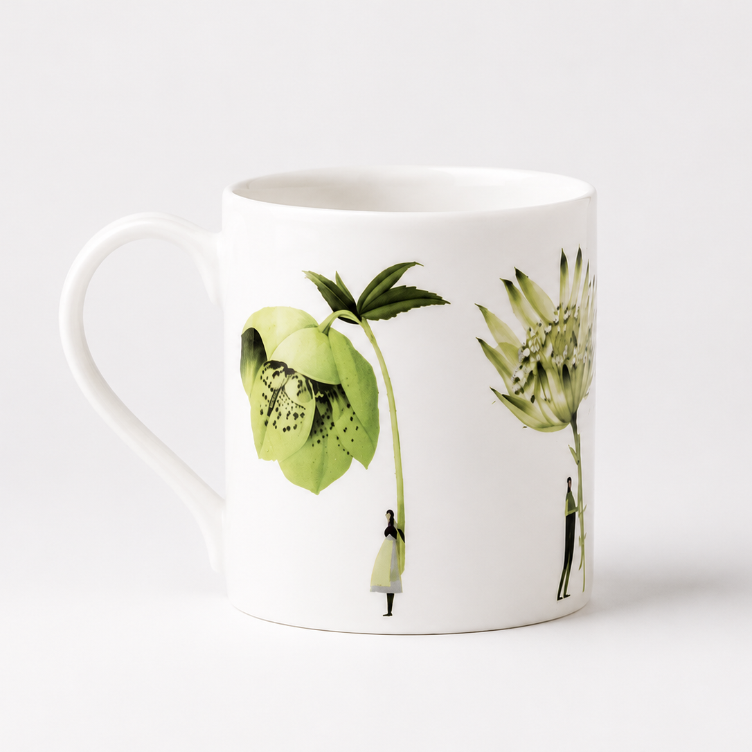 In Bloom Green Flowers  Mug