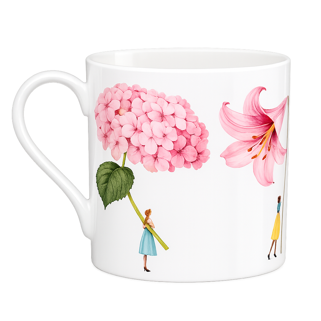 In Bloom Pink Flower Mug