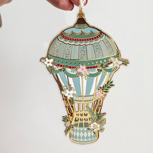 Hot Air Balloon Enamel Christmas Decoration