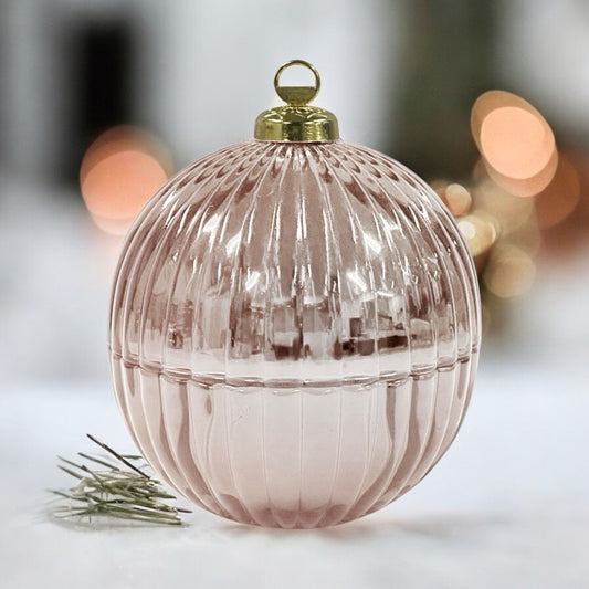 Christmas Bauble Candle Rose Gold