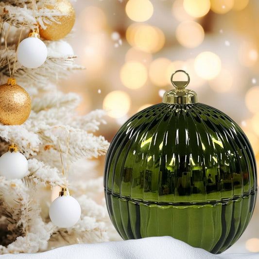 Christmas Bauble Candle Green