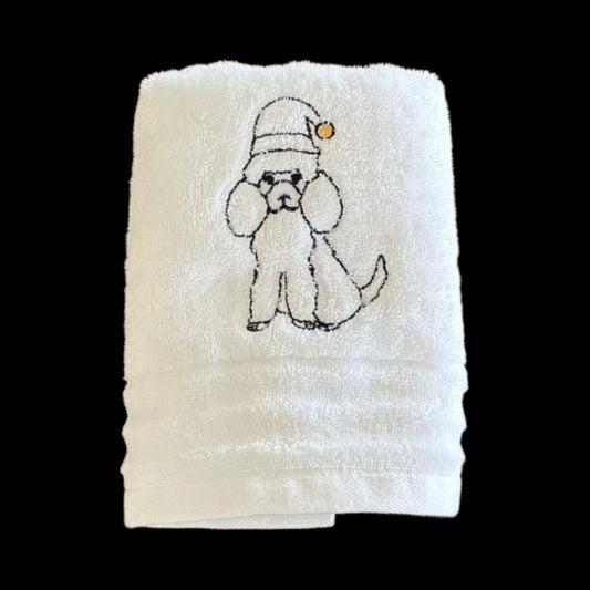 Christmas Poodle Guest Towel
